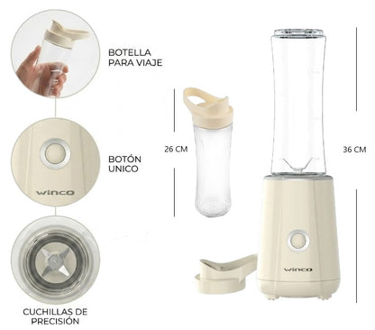 Licuadora Winco deportiva con vaso