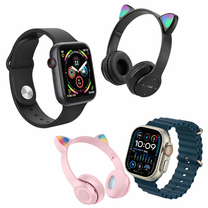 Combo Reloj y vincha gatito