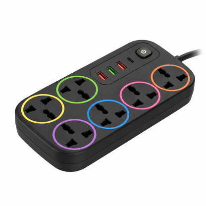 Alargue 6 bocas universal 3usb+1tipoc