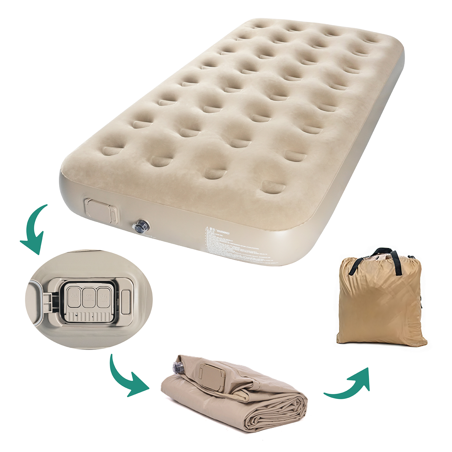 Colchón inflable con inflador automático