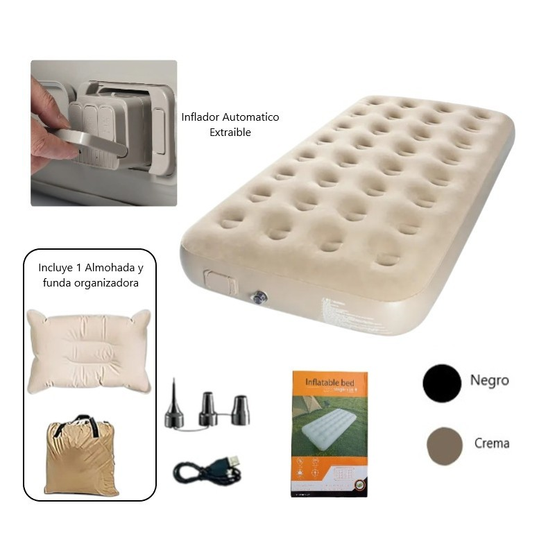 Colchón inflable con inflador automático