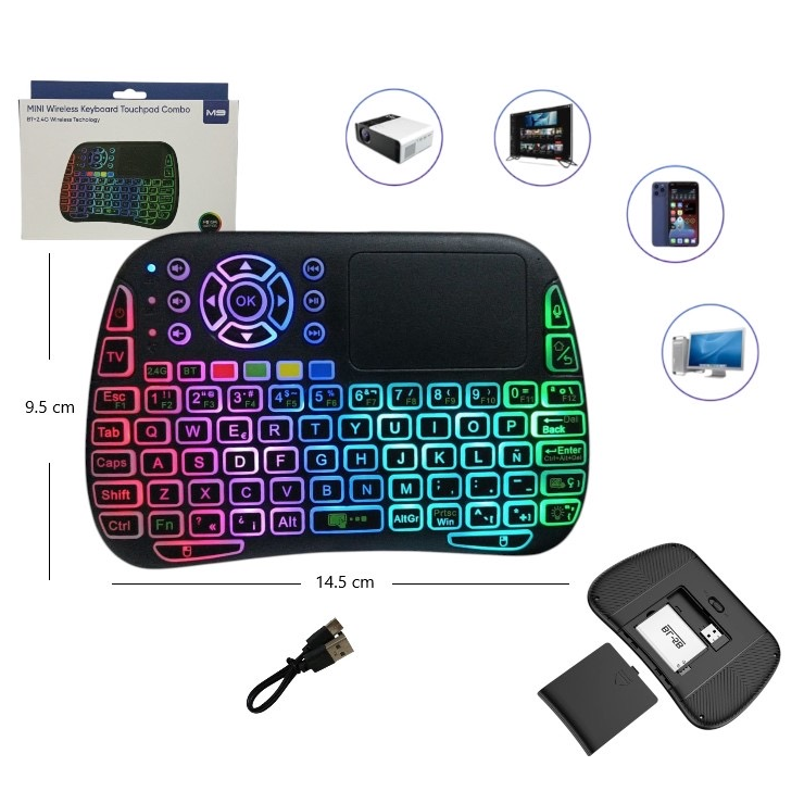 Mini teclado inalámbrico RGB