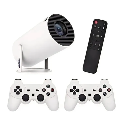 Proyector 4K + joysticks + juegos