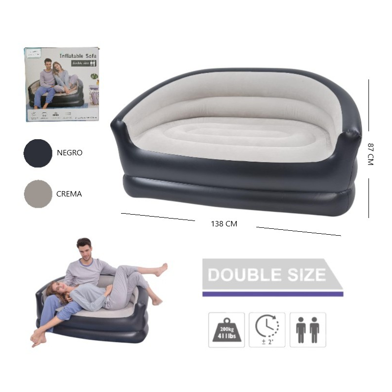 Sillón inflable de 2 cuerpos