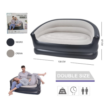 Sillón inflable de 2 cuerpos