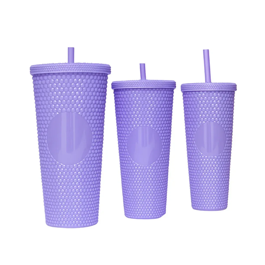Set de 3 vasos con tapa y sorbete