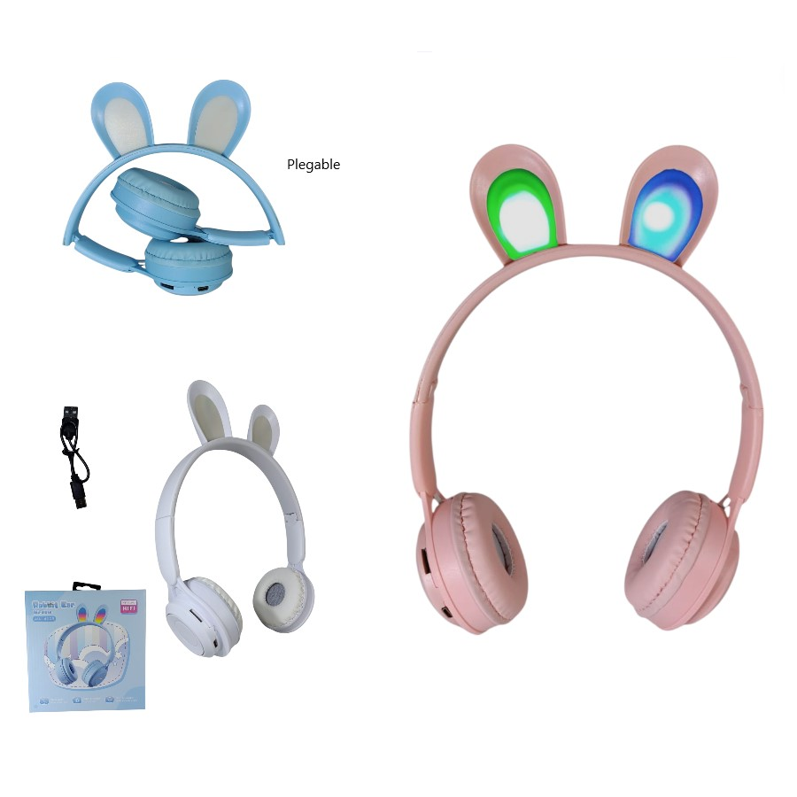 Auriculares bluetooth vincha conejo