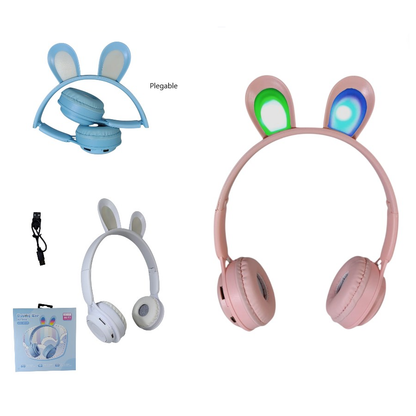 Auriculares bluetooth vincha conejo